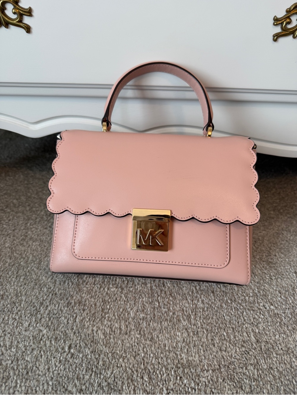 Michael Kors Blush Pink Scalloped Top-Handle Satchel